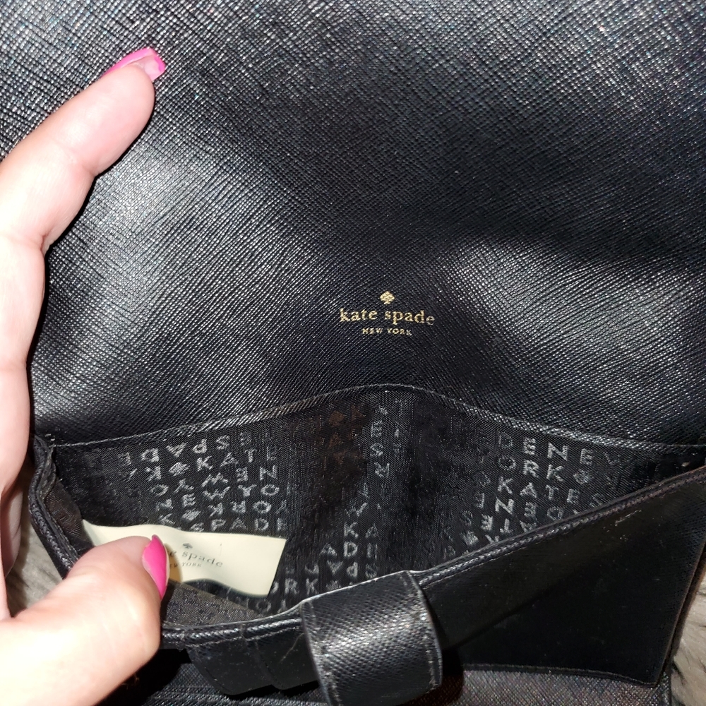 SOLD-Kate Spade Black Wallet Style Crossbody Purse - Picture 6 of 7